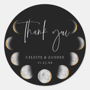 Adesivo Gilded Moon Phases Casamento Obrigado