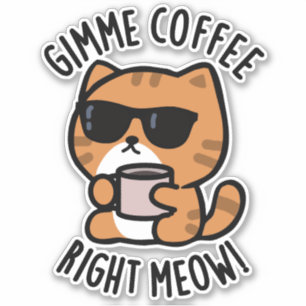 Adesivo Gimme Café Direita Meia Gata Engraçada