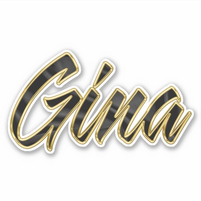 Adesivo Gina black gold Lettering Aufkleber Sticker (Frente)