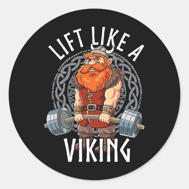 Adesivo Ginásio musculação Levantar Como Um Viking  (Frente)