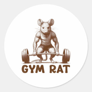 Adesivo Ginásio Rato Fitness Musculação Treino Divertido P