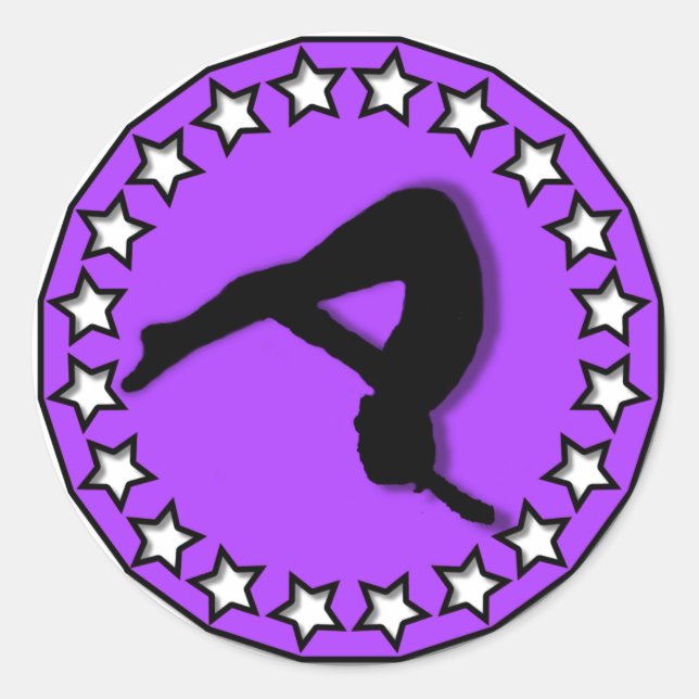 Adesivo Ginasta em roxo (Frente)