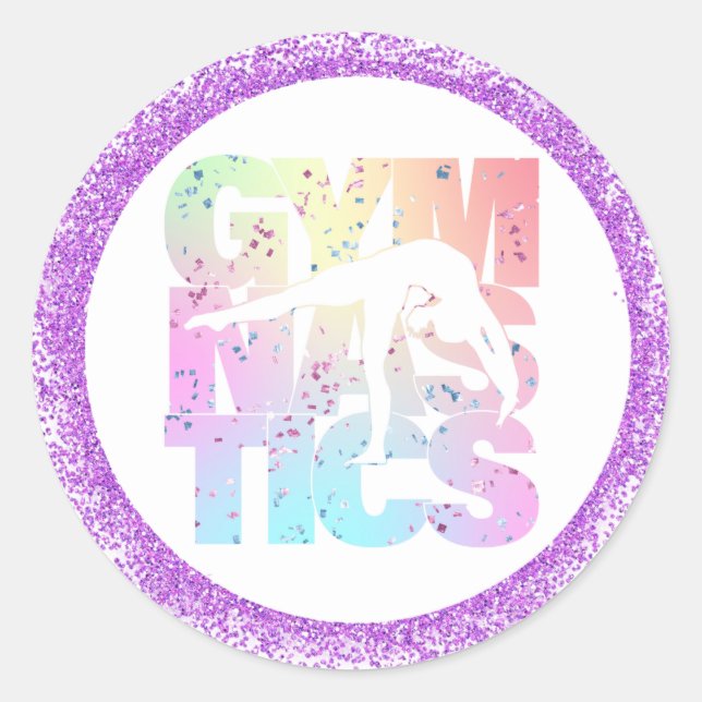 Adesivo Ginástica Confetti Letters com Glitter Roxo (Frente)