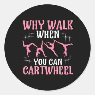 Adesivo Ginástica de Cartwheel Legal para Meninas - Preto,