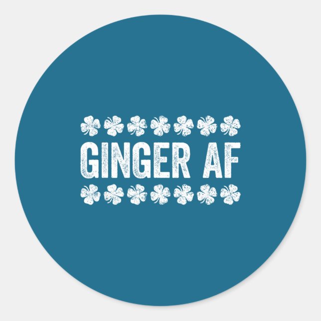 Adesivo Ginger Af Shirt Irish Men Women St Patricks Day  (Frente)