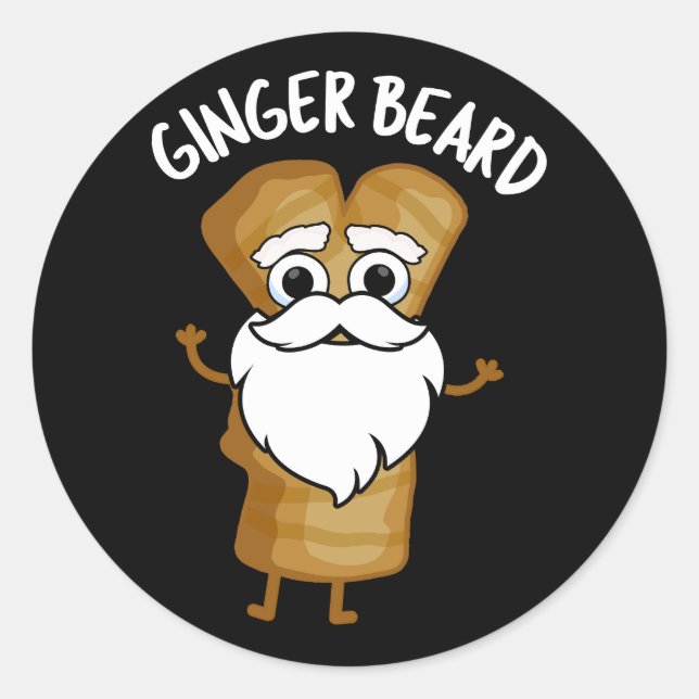 Adesivo Ginger Beard Funny Gingerbird Comida Pun Dark BG (Frente)