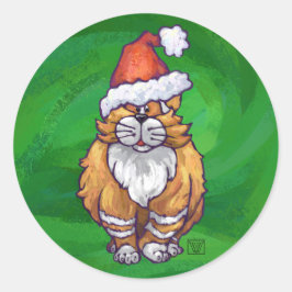 Adesivo Ginger Cat Christmas on Green