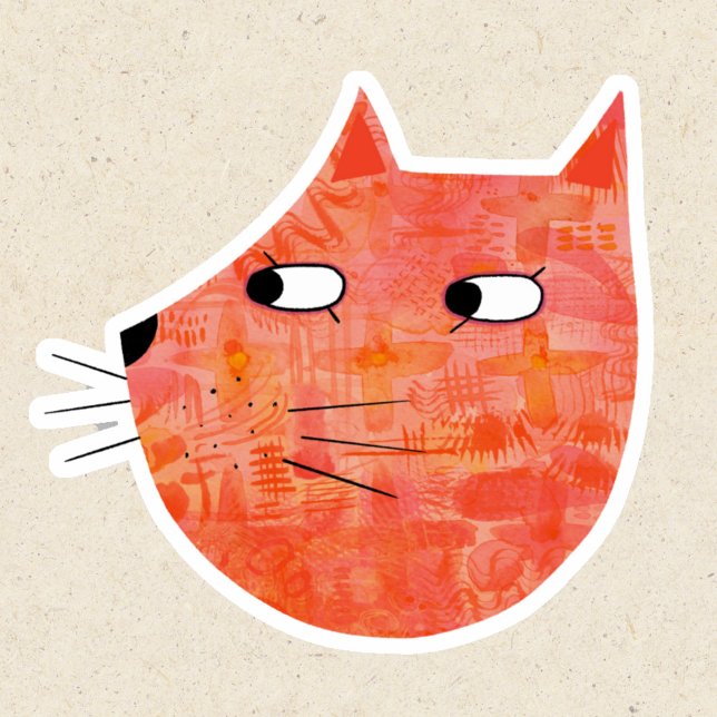 Adesivo Ginger Cat Laranja (Orange ginger cat fun sticker)