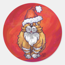 Adesivo Ginger Cat Natal Em Vermelho