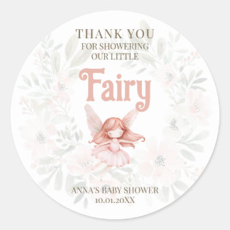 Adesivo Ginger Fairy Chá de fraldas Obrigado