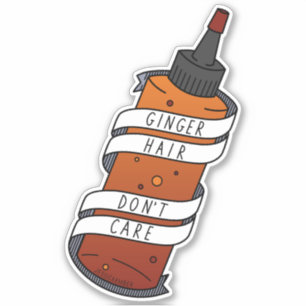 Adesivo Ginger Hair Dye Bottle Engraçado Cartoon Slogan
