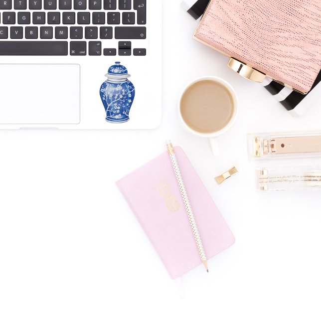 Adesivo Ginger Jar Blue com o nome Vinyl Sticker (blue and white ginger jar sticker)