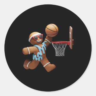 Adesivo Gingerbird Man Jogando Basquete Natal