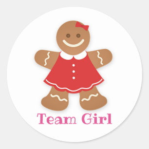 Adesivo Gingerbird TEAM GIRL Gênero Revelar Rótulos de Jog
