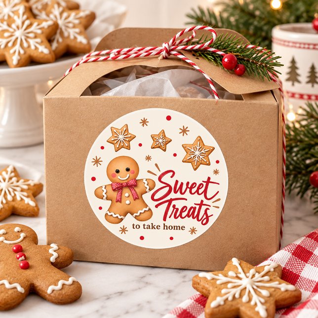 Adesivo Gingerbread Cookie Exchange Doce Presente para Lev (Favor stickers)