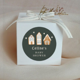 Adesivo Gingerbread House Boy Baby Shower Favor