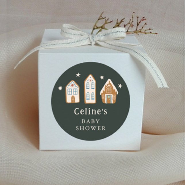 Adesivo Gingerbread House Boy Baby Shower Favor (Criador carregado)