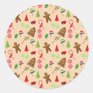 Adesivo Gingerbread Man,Candy and Santa hat