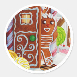Adesivo GINGERBREAD MAN Grandes Vinhetas Redondos