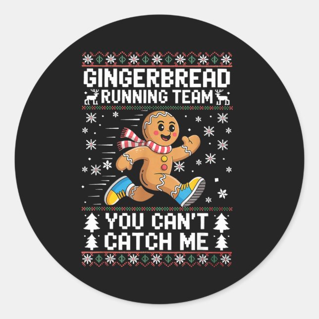 Adesivo Gingerbread Running Team Christmas Run Runner Funn (Frente)