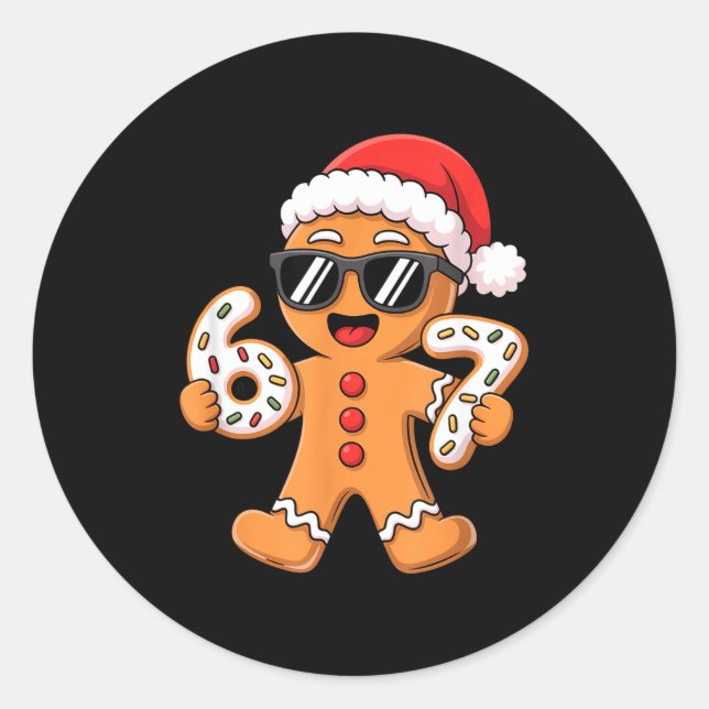 Adesivo Gingerbread Santa With Sungles Holding 67 Cookies  (Frente)
