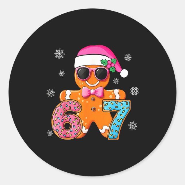 Adesivo Gingerbread Six Seven 67 Meme 6 7 Funny Christmas  (Frente)