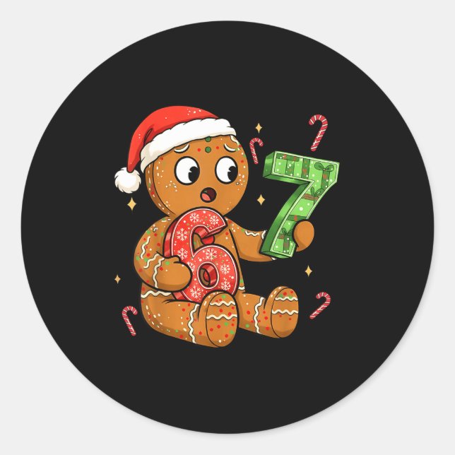 Adesivo Gingerbread Six Seven 67 Meme 6 7 Funny Christmas  (Frente)