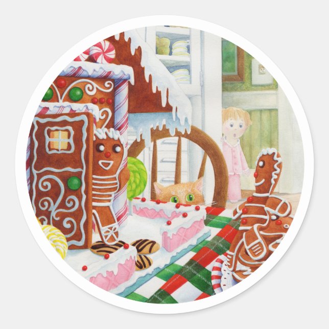Adesivo GINGERBREAD SURPRISE Vinhetas redondas grandes (Frente)
