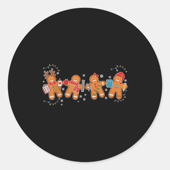 Adesivo Gingerbread Teacher Holiday For Teacher Staff Chri (Frente)