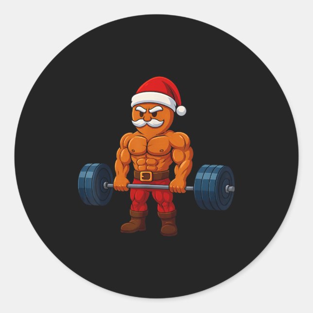 Adesivo Gingerbread Weightlifting Fitness Gym Workout Chri (Frente)