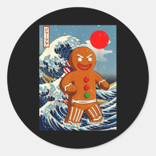 Adesivo Gingerbread-zilla Arte Japonês Antigo Engraçado Na