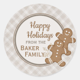 Adesivo Gingercake Man Xadrez Natal Cookie