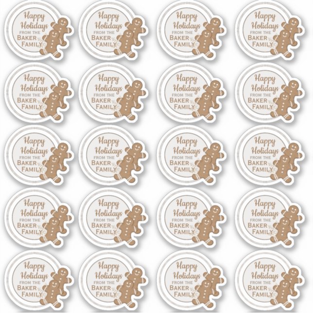 Adesivo Gingercake Man Xadrez Natal Cookie (Frente)