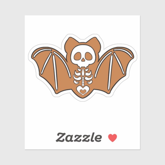 Adesivo Gingerpão Skeleton Bat (Folha)
