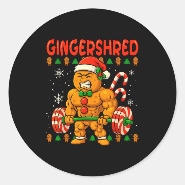 Adesivo Gingershred Gingerbread Christmas Workout Gym Ging (Frente)