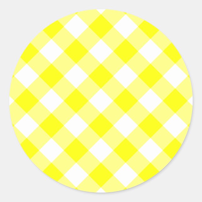 Adesivo Gingham Amarelo e Branco (Frente)