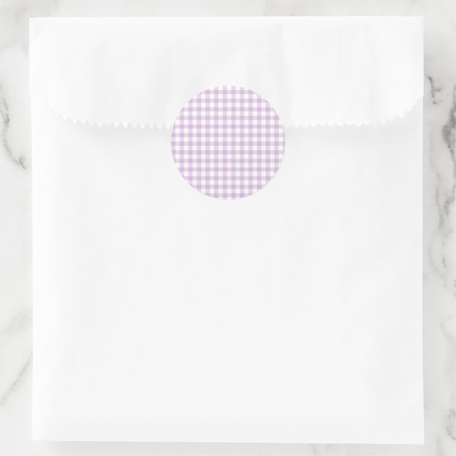 Adesivo Gingham Clássico Lilás Suave (Bolsa)