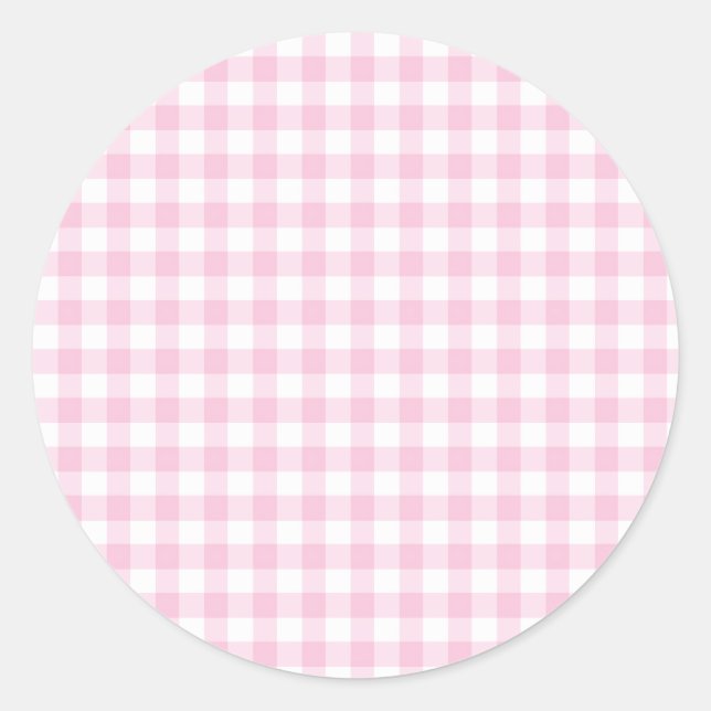 Adesivo Gingham Clássico Rosa Claro (Frente)