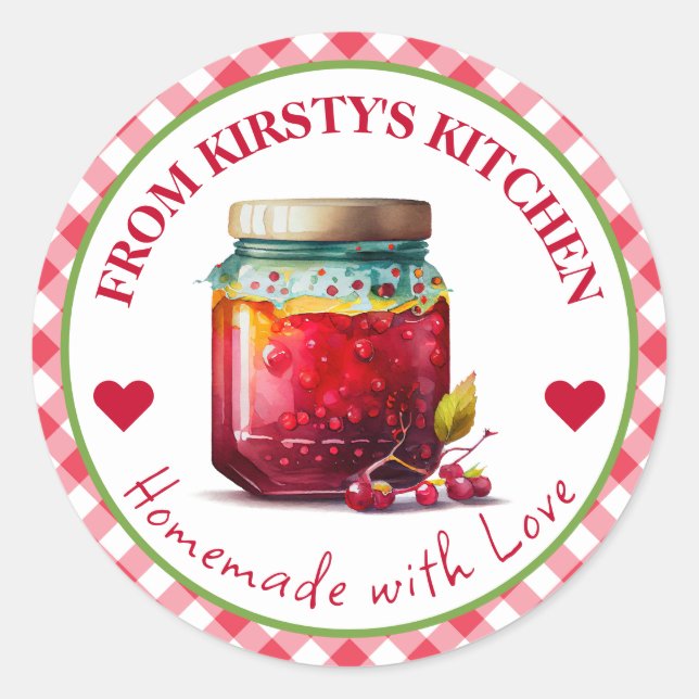 Adesivo Gingham Cranberry Jam (Frente)