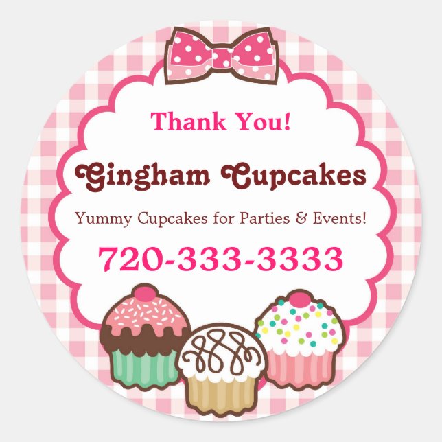 Adesivo Gingham Cupcakes Stickers (Frente)