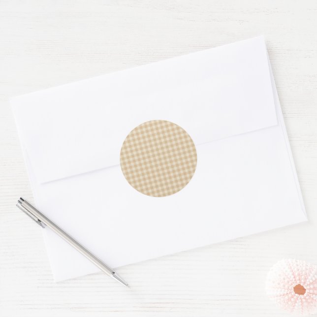 Adesivo Gingham Elegant Cream Pattern Sticker (Envelope)