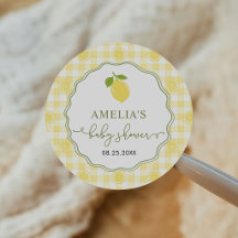 Gingham Lemon Citrus Themed Baby Shower