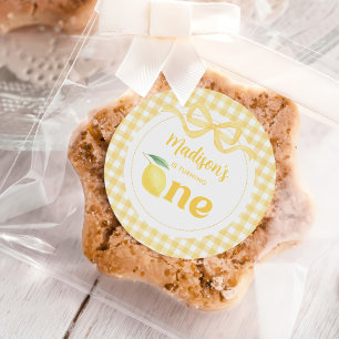 Adesivo Gingham Lemon Themed primeiro aniversario