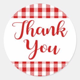 Adesivo Gingham Obrigado Xadrez De Verificação Vermelha E 