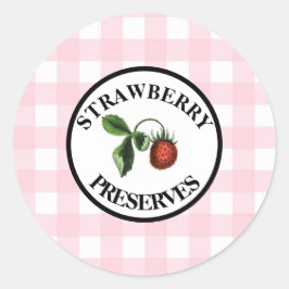 Adesivo Gingham Retro Geleia de Morango