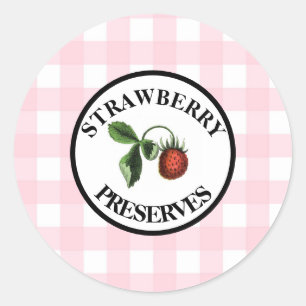 Adesivo Gingham Retro Geleia de Morango