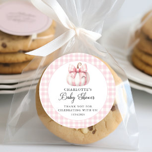 Adesivo Gingham Rosa da Pequena Abóbora