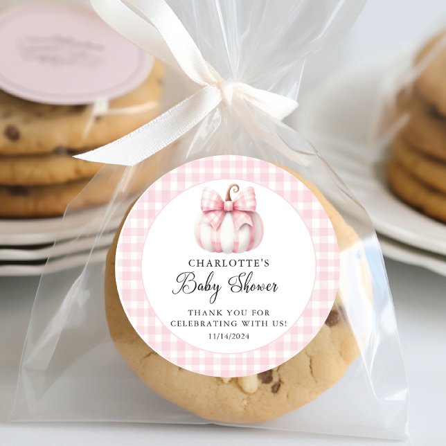 Adesivo Gingham Rosa da Pequena Abóbora (Criador carregado)