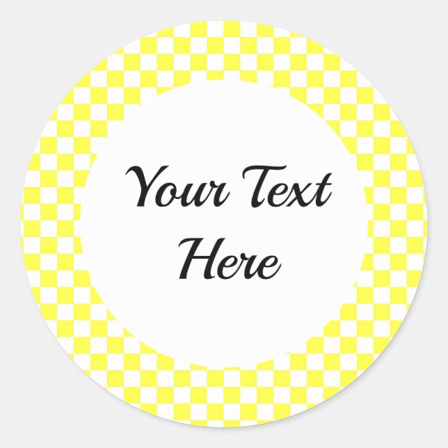 Adesivo Gingham Sticker Amarelo (Frente)