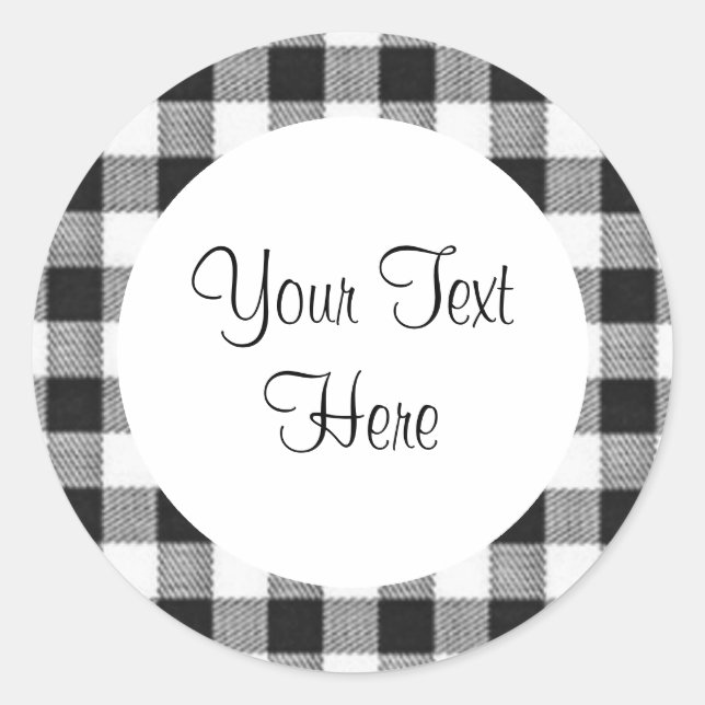 Adesivo Gingham Sticker Preto (Frente)